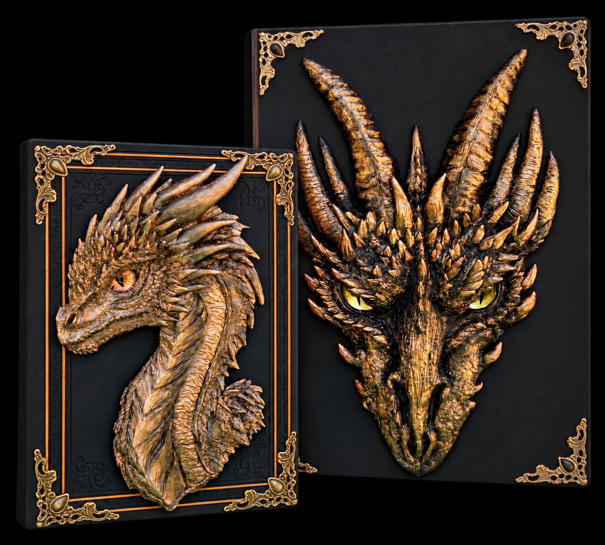 Sculpture de dragon artisanale réalisée et peinte à la main par Scales