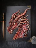 Sketchbook A4 Deigh avec sculpture de dragon peinte à la main – Scales