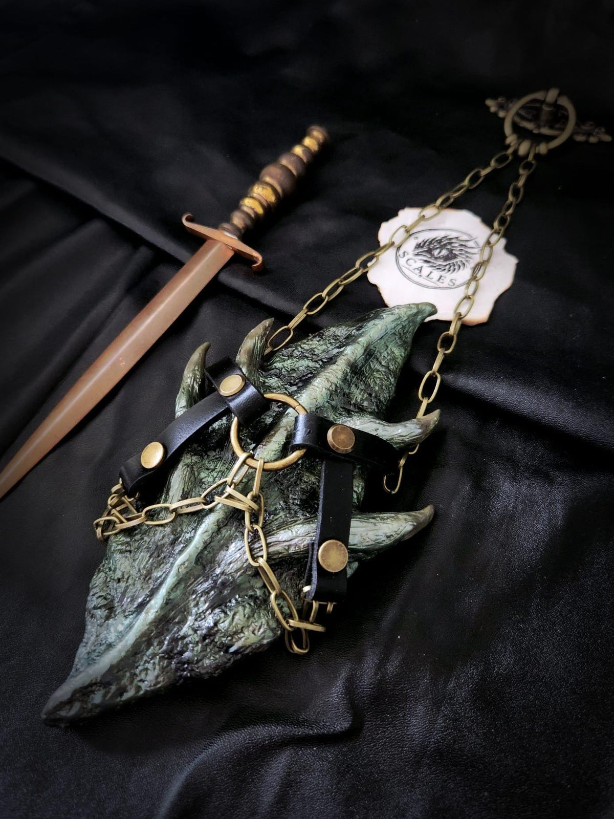 Écaille de Moondancer avec harnais en cuir de vachette